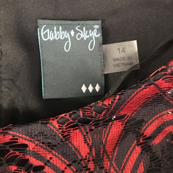 Gabby Skye Cap Sleeve Rounded Printed Lace Dress - Picture 5 of 9